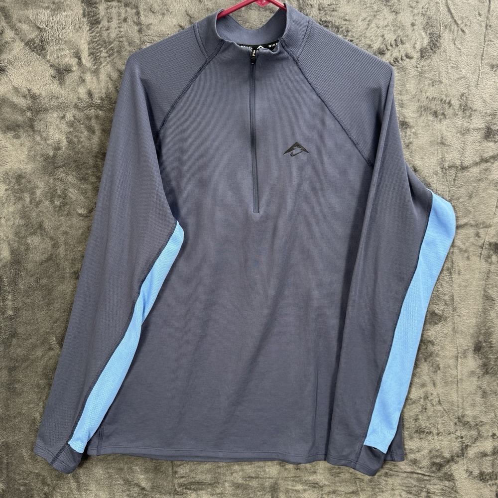 Nike Trail Mens Dri-FIT 1/3-Zip Mid-Layer Top Blue FV9994-437 Size Large